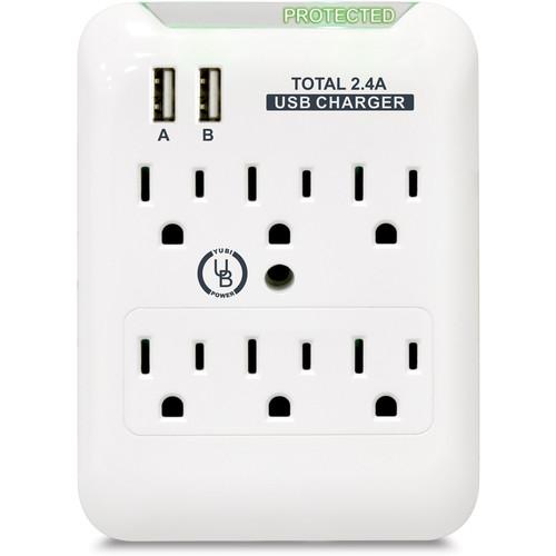 Yubi Power Wall Charging Station with 6 Outlets and YBW6P2US24W