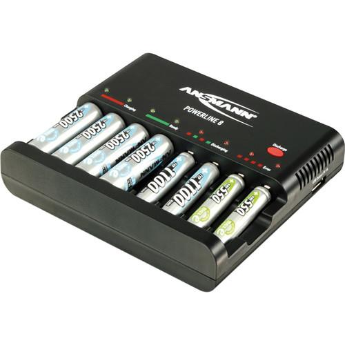 Ansmann Powerline 8 AA/AAA Battery and USB Charger 1001-0006-US, Ansmann, Powerline, 8, AA/AAA, Battery, USB, Charger, 1001-0006-US