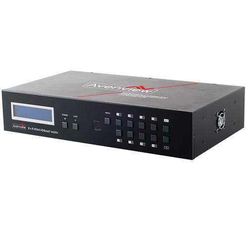 Avenview HDBaseT Lite Matrix with 8 HDMI/DVI SW-HBT-C6IRLT-8X8E