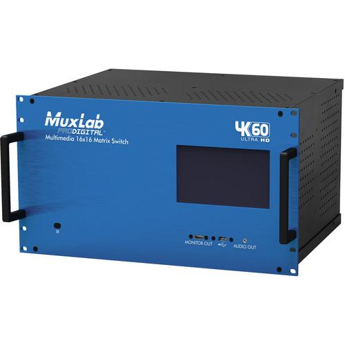 MuxLab 4K60 Multimedia 16x16 HDMI 2.0 4K Matrix Switch 500480-UK
