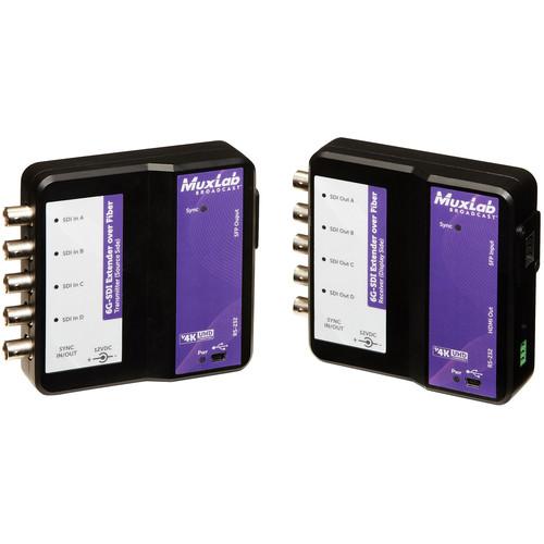 MuxLab 6G-SDI Extender over Multi-Mode Fiber Kit (1,300') 500732, MuxLab, 6G-SDI, Extender, over, Multi-Mode, Fiber, Kit, 1,300', 500732