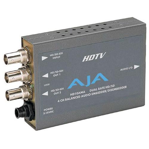 AJA HD/SD-SDI 4-Channel Analog Audio Embedder / HD10AMA, AJA, HD/SD-SDI, 4-Channel, Analog, Audio, Embedder, /, HD10AMA,