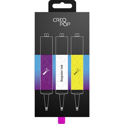 CreoPop Regular Ink 3-Pack (Purple, White, Yellow) SKU004, CreoPop, Regular, Ink, 3-Pack, Purple, White, Yellow, SKU004,