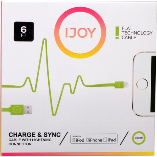 iJOY Lightning to USB Flat Line Cable (6', Green) IP-6FTM-GRN