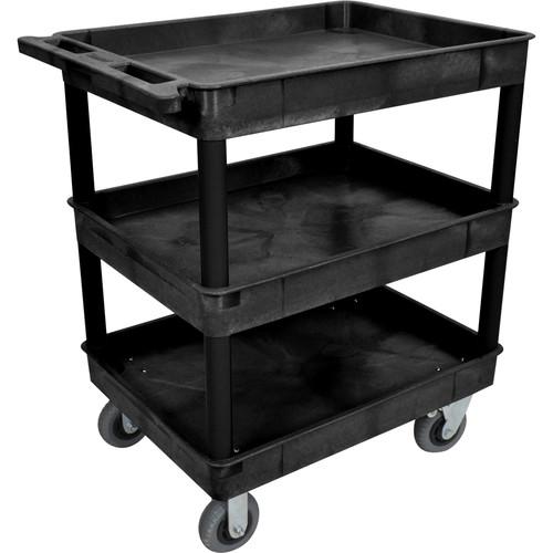 Luxor Large Tub Cart with Three Shelves and Four TC111SP6-B, Luxor, Large, Tub, Cart, with, Three, Shelves, Four, TC111SP6-B,