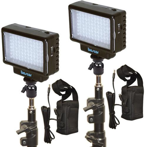 Bescor LED-70 Daylight Studio 2 Light Battery Kit LED-70KB
