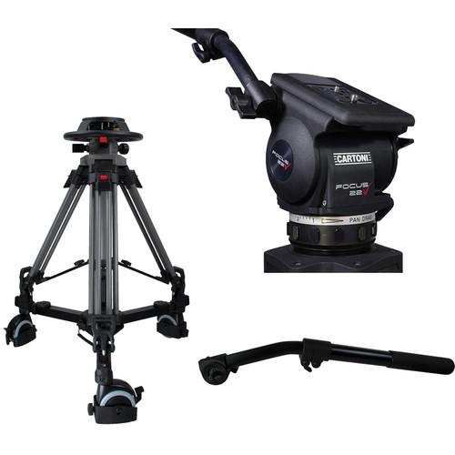 Cartoni Pedestal with Focus 22 Head, 2 Pan Bars, 100mm P2F22