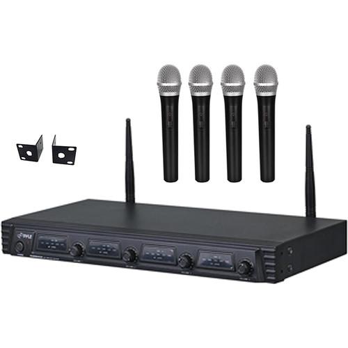 Pyle Pro PDWM4520 Wireless UHF Quad Channel Microphone PDWM4520, Pyle, Pro, PDWM4520, Wireless, UHF, Quad, Channel, Microphone, PDWM4520