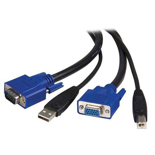 StarTech 2-in-1 USB KVM Cable (6', Black) SVUSB2N1_6, StarTech, 2-in-1, USB, KVM, Cable, 6', Black, SVUSB2N1_6,