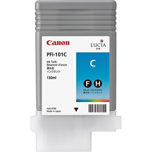 Canon  PFI-101C Cyan Ink Tank (130 ml) 0884B001, Canon, PFI-101C, Cyan, Ink, Tank, 130, ml, 0884B001, Video