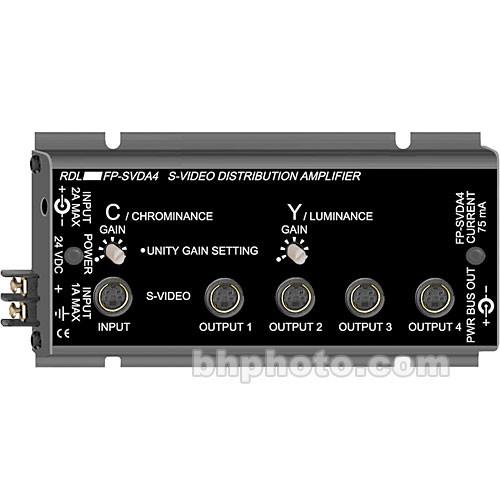 RDL FS-SVDA4 1x4 S-Video Distribution Amplifier FP-SVDA4