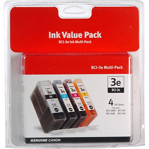 Canon BCI-3e Black and Color 4-Ink Cartridge Pack 4479A230, Canon, BCI-3e, Black, Color, 4-Ink, Cartridge, Pack, 4479A230,