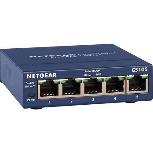 Netgear ProSafe 5-Port Gigabit Desktop Switch GS105NA, Netgear, ProSafe, 5-Port, Gigabit, Desktop, Switch, GS105NA,