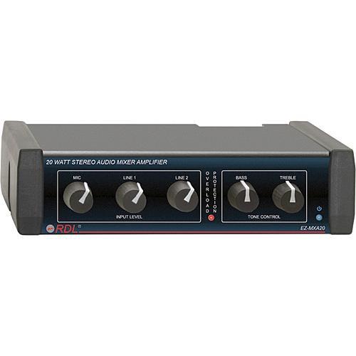 RDL EZ-MXA20 20-Watt Stereo Audio Mixer and Amplifier EZ-MXA20, RDL, EZ-MXA20, 20-Watt, Stereo, Audio, Mixer, Amplifier, EZ-MXA20