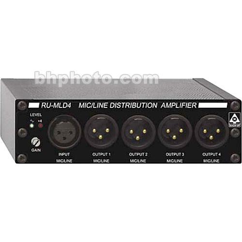 RDL RU-MLD4 - 1x4 Mic/Line Distribution Amplifier RU-MLD4, RDL, RU-MLD4, 1x4, Mic/Line, Distribution, Amplifier, RU-MLD4,