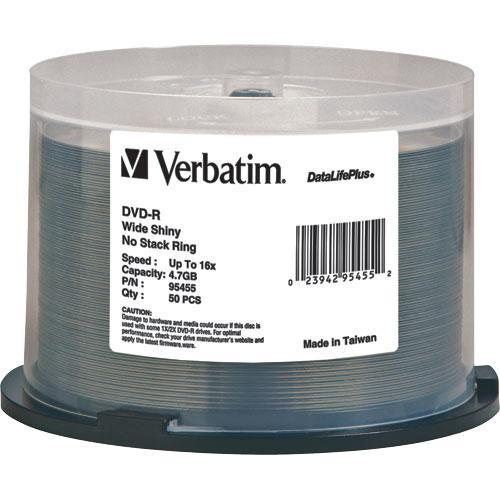 Verbatim DVD-R 4.76GB 16X Wide DataLifePlus (50) 95455, Verbatim, DVD-R, 4.76GB, 16X, Wide, DataLifePlus, 50, 95455,