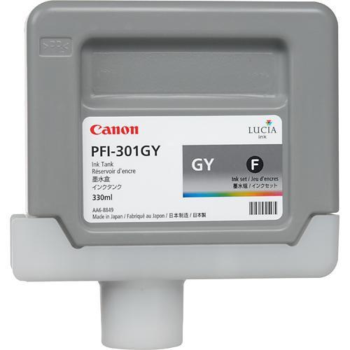 Canon PFI-301GY Gray Ink Tank (330 ml) 1495B001AA, Canon, PFI-301GY, Gray, Ink, Tank, 330, ml, 1495B001AA,