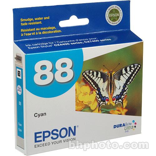 Epson 88 Moderate-Capacity Cyan Ink Cartridge T088220, Epson, 88, Moderate-Capacity, Cyan, Ink, Cartridge, T088220,