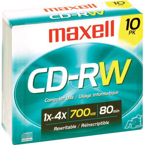 Maxell  CD-RW 1-4x Rewritable Disc (10) 630011, Maxell, CD-RW, 1-4x, Rewritable, Disc, 10, 630011, Video