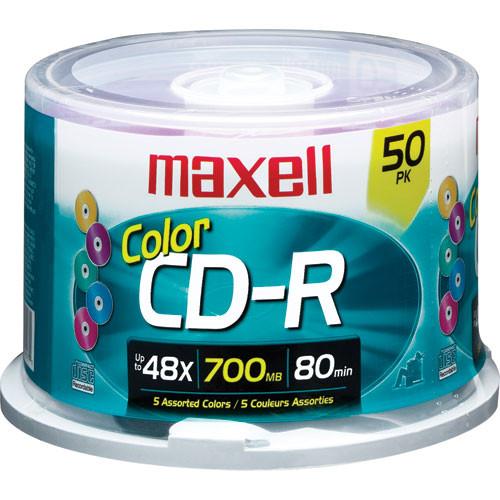 Maxell  Color CD-R 48x, Disc (50) 648251, Maxell, Color, CD-R, 48x, Disc, 50, 648251, Video