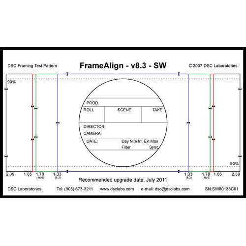 DSC Labs  FrameAlign Standard CamAlign Chart FAST