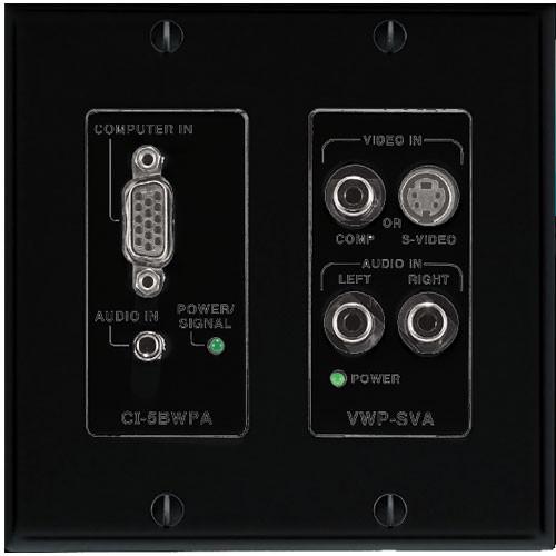 FSR VIP-100-BLK Wall Plate Interface (Black) VIP-100-BLK
