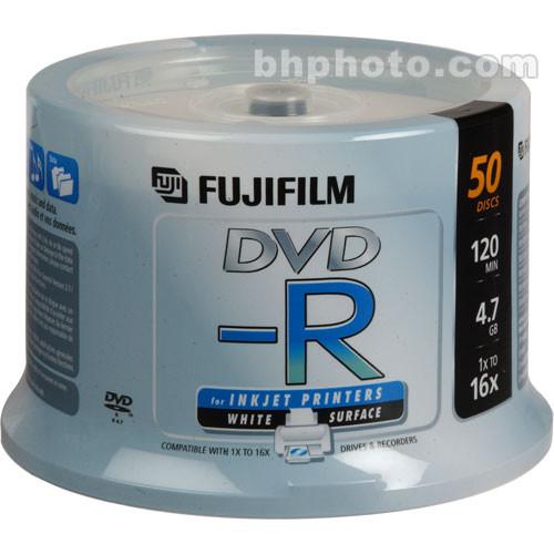 Fujifilm DVD-R 4.7GB 16x White Inkjet Hub (50) 600004139, Fujifilm, DVD-R, 4.7GB, 16x, White, Inkjet, Hub, 50, 600004139,