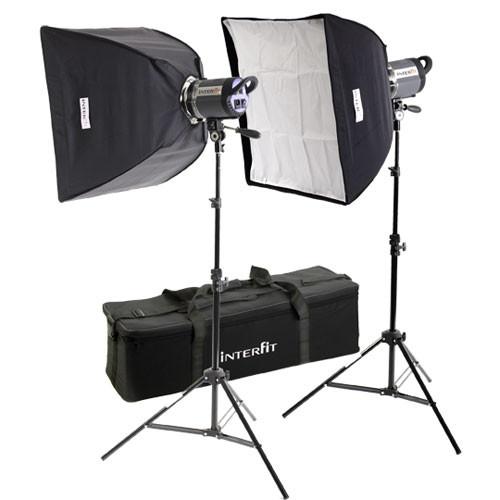 Interfit Stellar X 1000 Flash Two Monolight Twin Softbox INT445