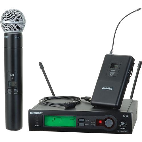 Shure SLX Series Dual Wireless Handheld Microphone and Lavalier