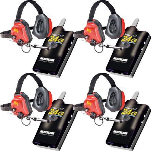 Eartec 4 Simultalk 24G Beltpacks with XTreme Headsets SLT24G4XT, Eartec, 4, Simultalk, 24G, Beltpacks, with, XTreme, Headsets, SLT24G4XT