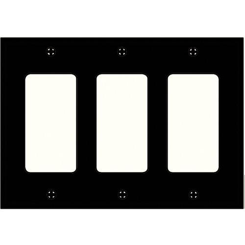 FSR SS-DPLT3-BLK Decora Wall Plate (3-Gang, Black) SS-DPLT3-BLK