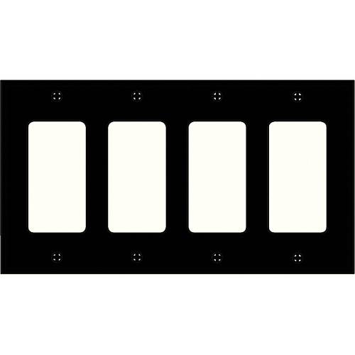 FSR SS-DPLT4-BLK Decora Wall Plate (4-Gang, Black) SS-DPLT4-BLK, FSR, SS-DPLT4-BLK, Decora, Wall, Plate, 4-Gang, Black, SS-DPLT4-BLK