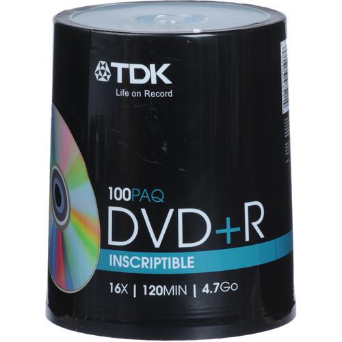 TDK DVD R 4.7GB Recordable Discs (Spindle Pack of 100) 48521